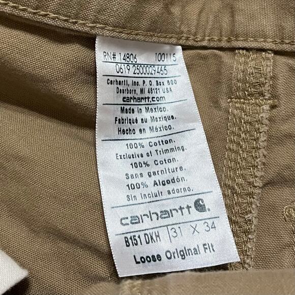 Carhartt Carpenter Cargo Tan Workwear Pants 31Wx34L - Picture 3 of 6